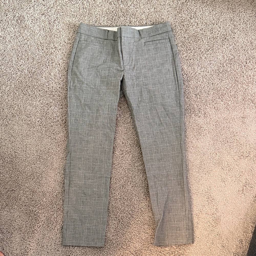Banana Republic Sloan Women's Gray Plaid Cropped Pants